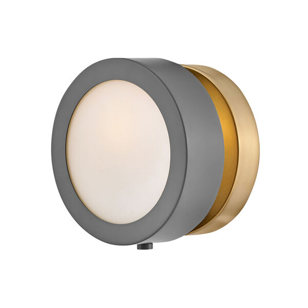 Mercer Dark Matte Grey and Heritage Brass One-Light Wall Sconce, image 1