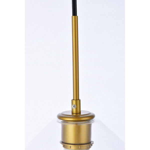 Gene Brass One-Light Plug-In Pendant, image 4