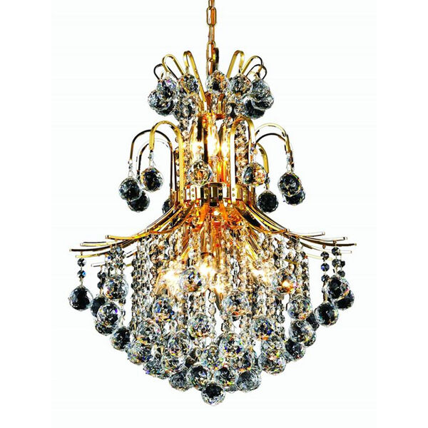 Toureg Gold Eleven-Light 22-Inch Chandelier with Royal Cut Clear Crystal, image 1