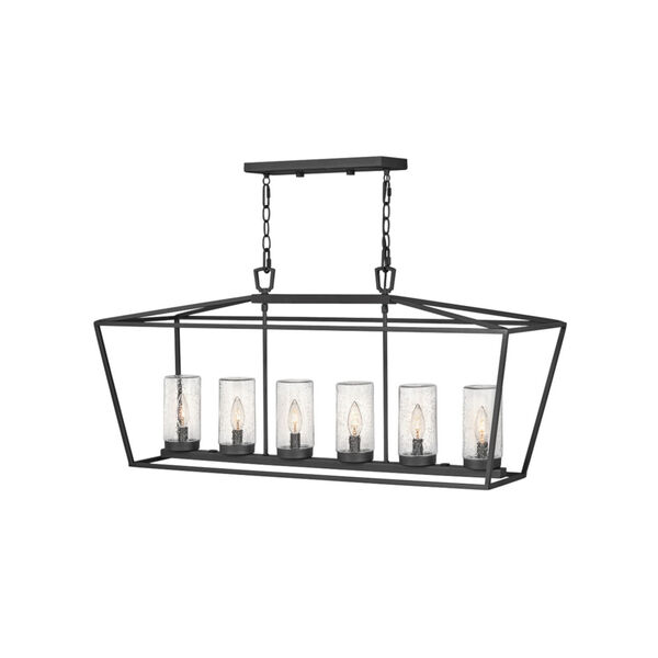 Alford Place Museum Black Six-Light LED Outdoor Chandelier, image 1