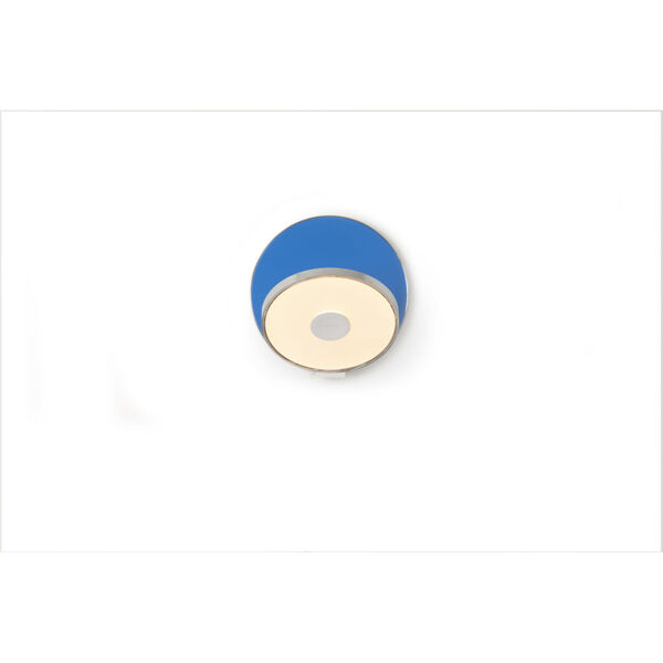 Gravy Chrome Matte Blue LED Plug-In Wall Sconce, image 1
