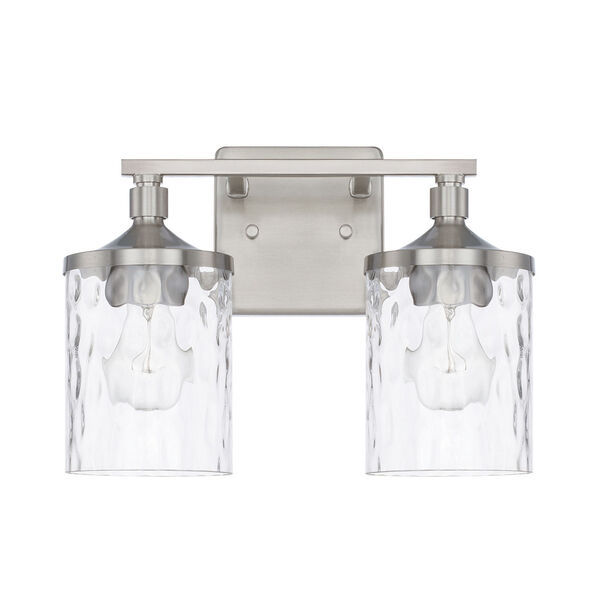 HomePlace Colton Brushed Nickel 13-Inch Two-Light Bath Vanity, image 1