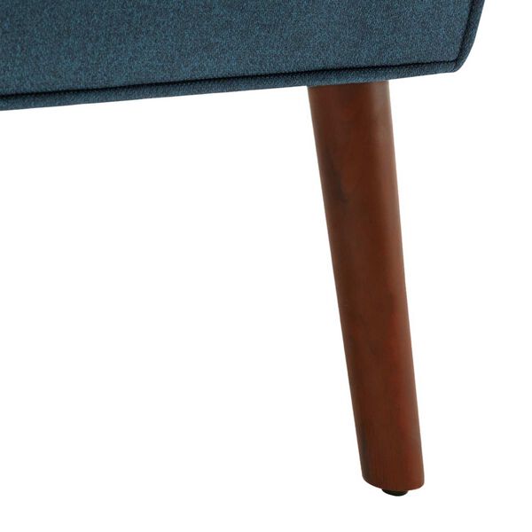 Take A Seat Dark Blue Fabric Espresso Andy Accent Chair, image 4