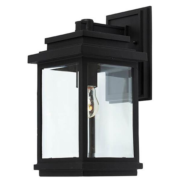 Fremont Black One-Light 7-Inch Wide Outdoor Wall Sconce with Clear Four Side Glass, image 1