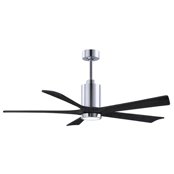 Patricia-5 Polished Chrome and Matte Black 60-Inch Ceiling Fan with LED Light Kit, image 1