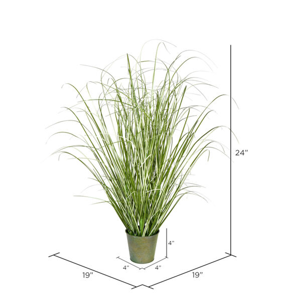 Faux Green Potted Native Grass, image 2