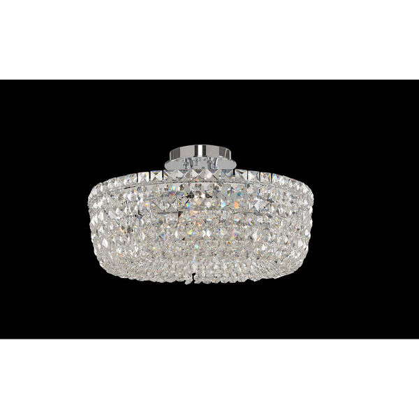 Cessano Polished Chrome Five-Light Semi Flush with Firenze Clear Crystal, image 1