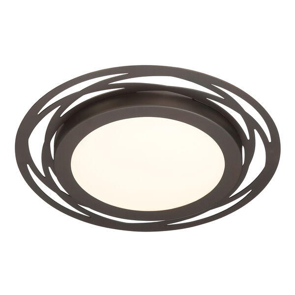 Edge Lit Satin Bronze LED Flushmount, image 1