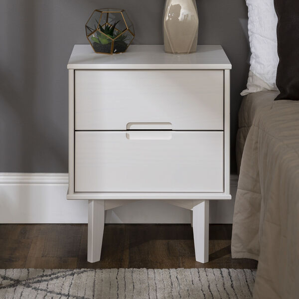 Sloane White Nightstand with Two Drawer, image 1