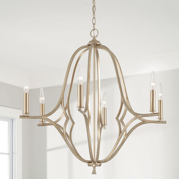 Claire Brushed Champagne Chandelier, image 4