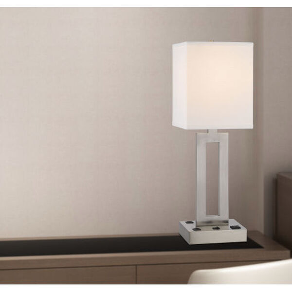 Sarnia Brushed Steel One-Light Desk Lamp, image 3