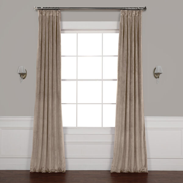 Brown 96 x 50 In. Plush Velvet Curtain Single Panel, image 1