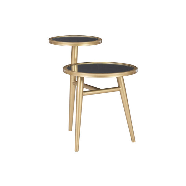 Finley Gold Two Tiered Mirrored Side Table, image 1