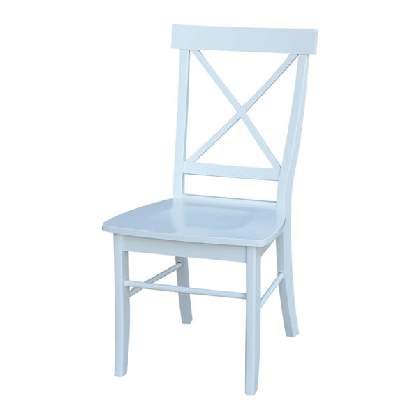 White X-Back Chair with Solid Wood Seat, Set of 2, image 1