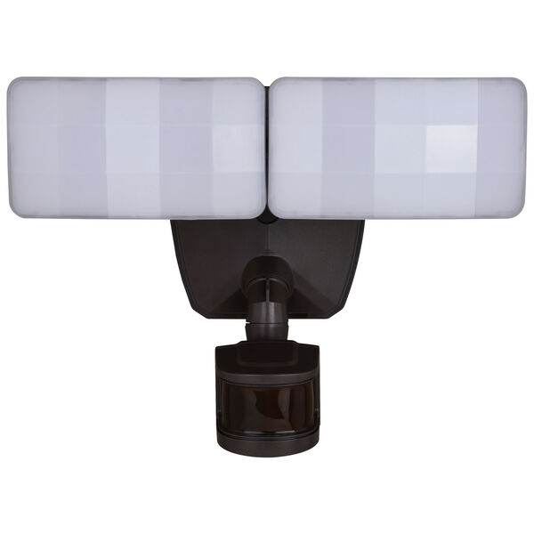 Zeta Bronze Two-Light Outdoor Motion Sensor Adjustable Integrated LED Security Flood Light, image 1