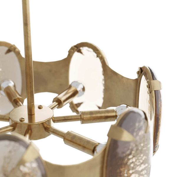 Vella Antique Brass Smoke Luster Glass Seven-Light  Chandelier, image 5