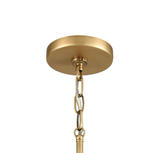 Lyndon White and Brass One-Light Pendant, image 4