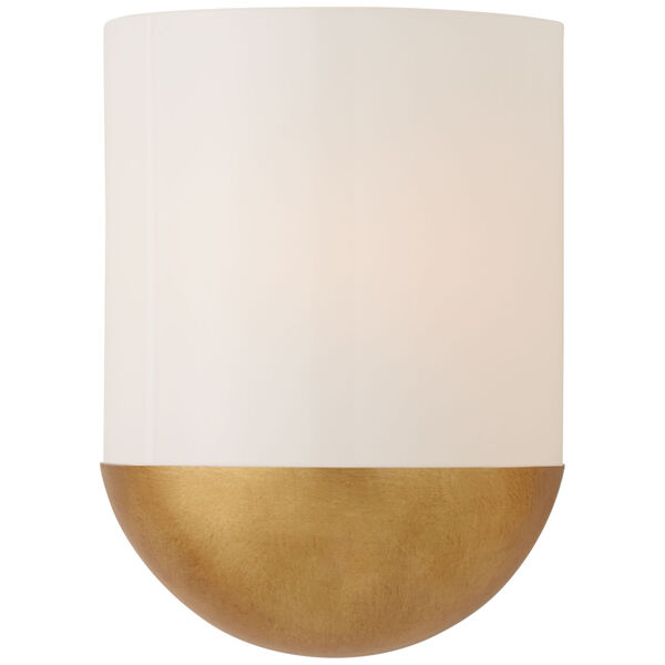 Crescent Small Sconce in Gild with White Glass by Barbara Barry, image 1
