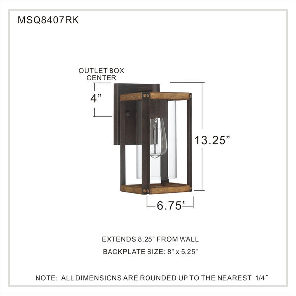 Marion Square Rustic Black 13-Inch One-Light Outdoor Lantern with Clear Glass, image 5