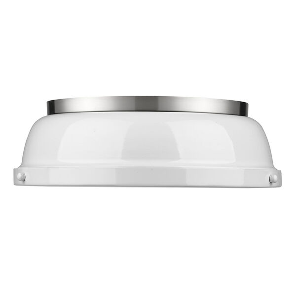 Duncan White and Pewter Two-Light Flush Mount, image 2