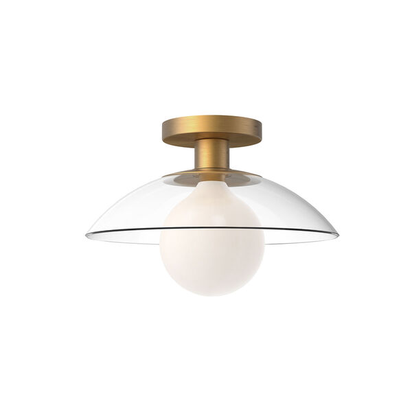 Francesca One-Light Semi-Flush Mount with Clear Glass, image 1