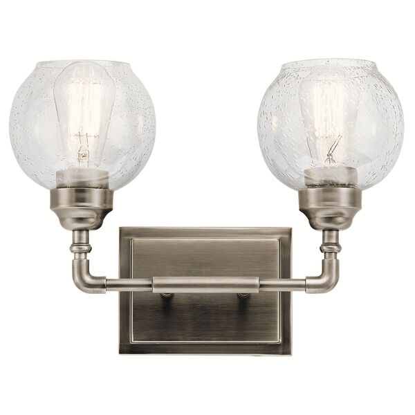 Niles Antique Pewter 15-Inch Two-Arm Bath Light, image 1