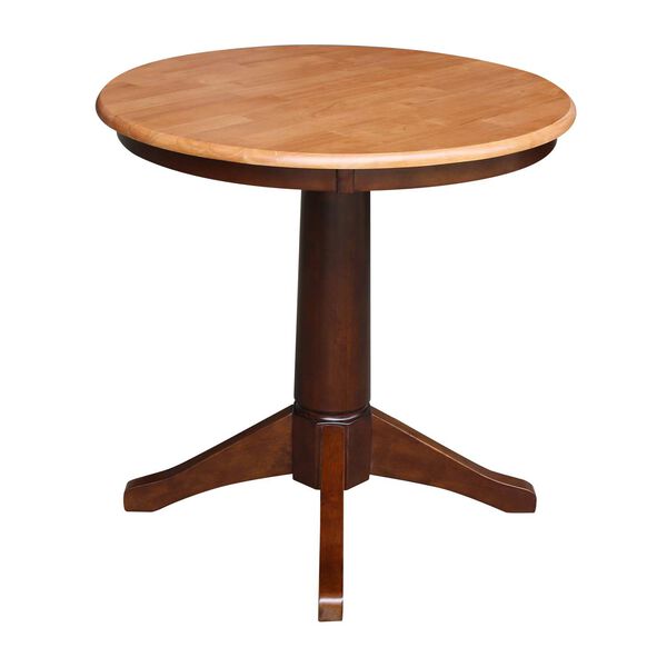 Cinnamon and Espresso 30-Inch Round Pedestal Dining Table, image 1
