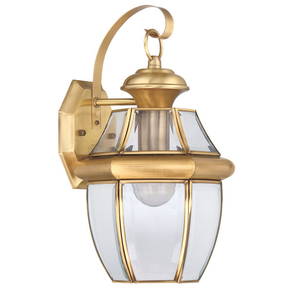 Newbury Polished Brass 14-Inch Outdoor Wall Lantern, image 2