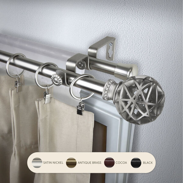 Leanette Satin Nickel 48-Inch Double Curtain Rod, image 2