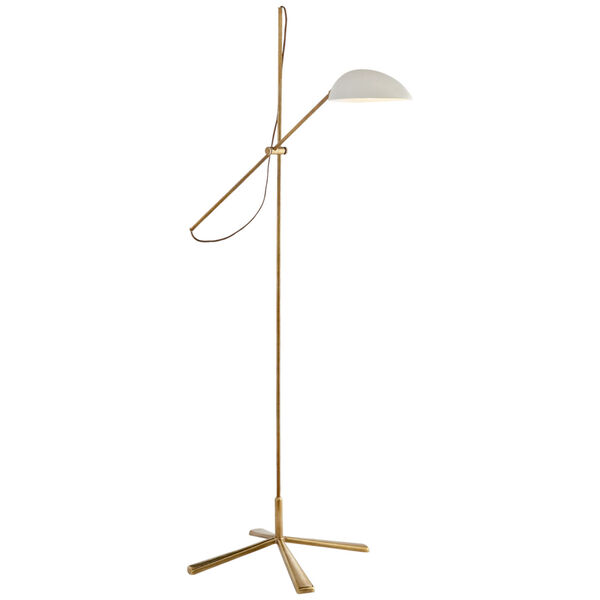 Graphic Floor Lamp in Hand-Rubbed Antique Brass with White by AERIN, image 1
