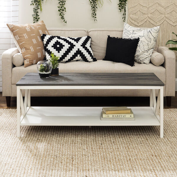 Natalee Gray and White Coffee Table, image 2