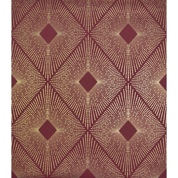 Antonina Vella Modern Metals Harlowe Red and Gold Wallpaper - SAMPLE SWATCH ONLY, image 1