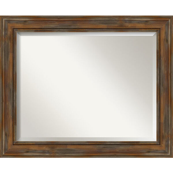 Alexandria Rustic Brown 34-Inch Bathroom Wall Mirror, image 1