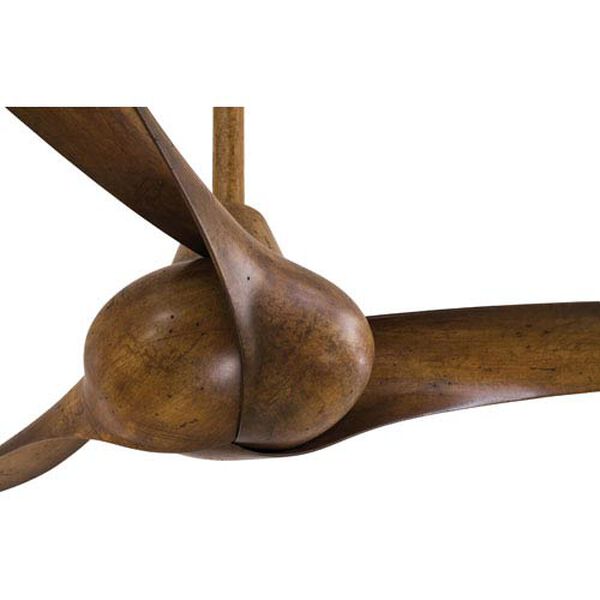 Wave 52-Inch Ceiling Fan with Three Blades in Distressed Koa Finish, image 5