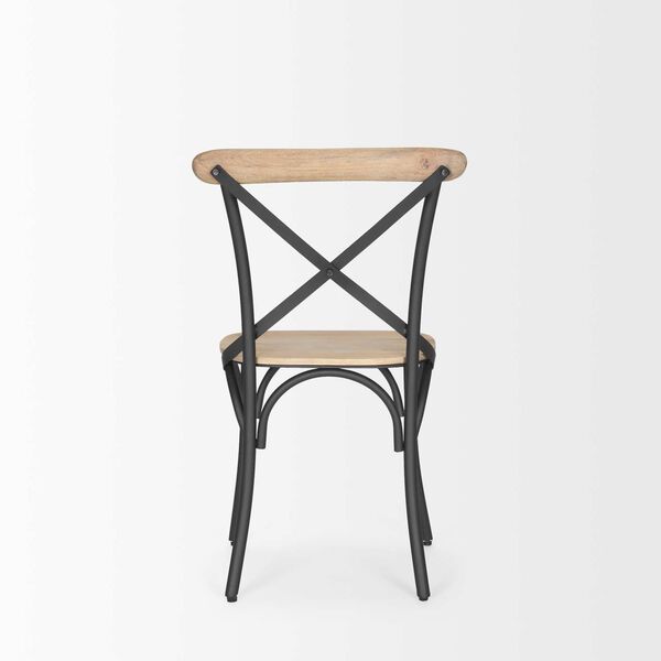 Etienne Light Brown Wood With Iron Metal Dining Chair, image 4