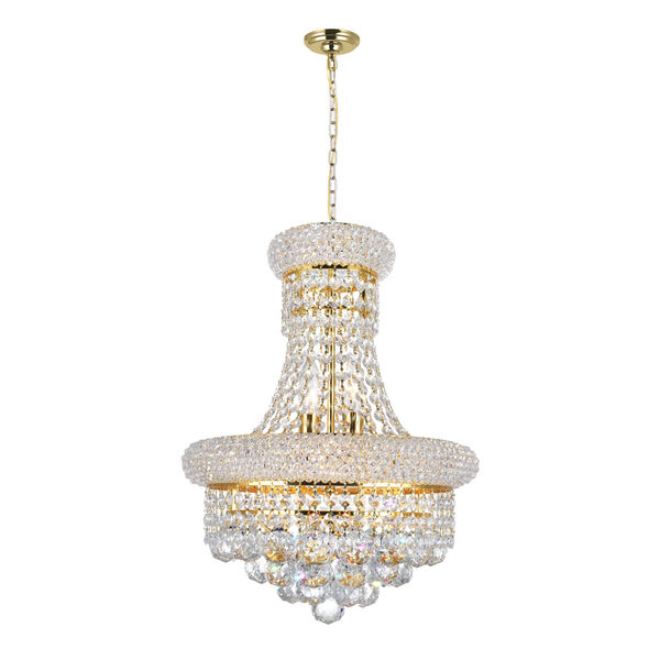 Empire Gold Six-Light Chandelier with K9 Clear Crystal, image 1