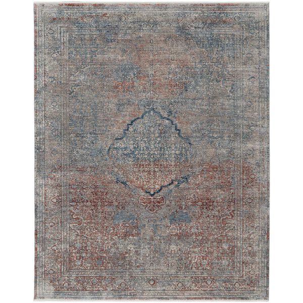 Marquette Blue Red Gray Area Rug, image 1