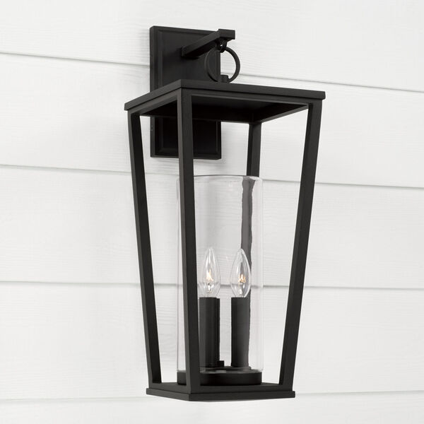Elliott Black Three-Light Outdoor Wall Mounted with Clear Glass, image 5