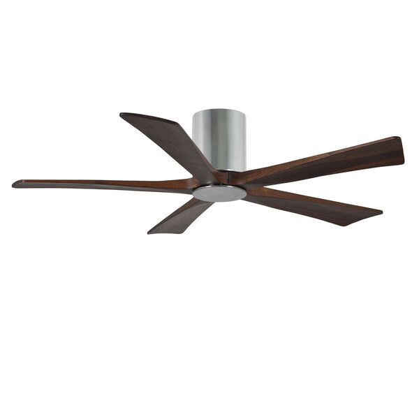 Irene Polished Chrome 52-Inch Ceiling Fan with Five Walnut Tone Blades, image 4