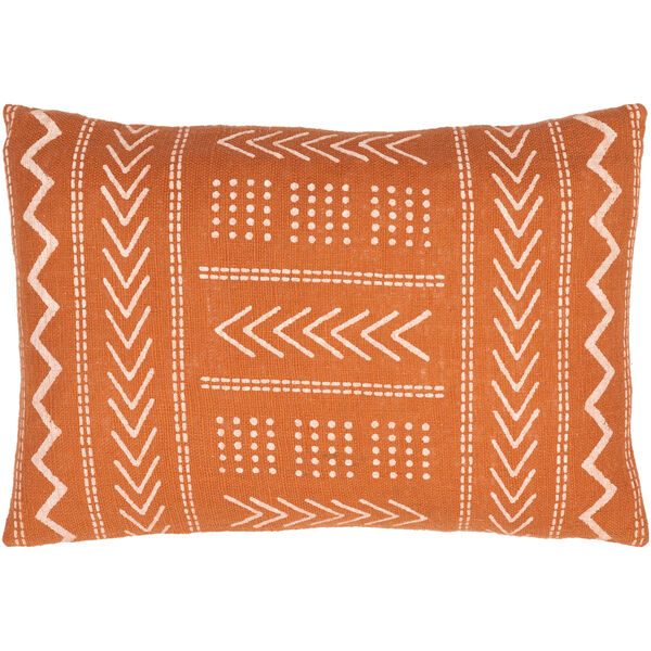 Malian Brick Red and Dusty Pink Throw Pillow, image 1