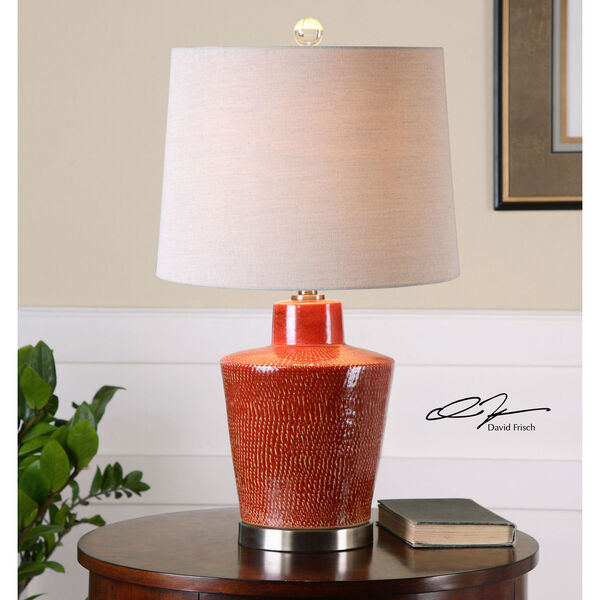 Cornell Brick Red One-Light Table Lamp, image 2