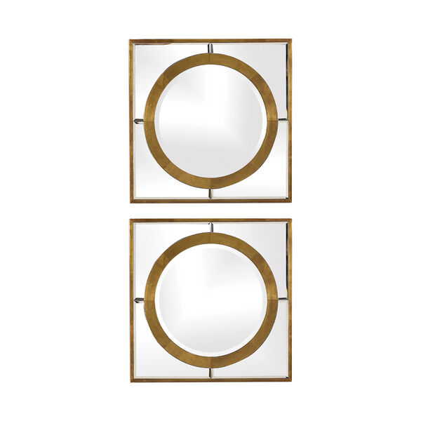 Gaza Gold Square Mirror, Set of Two, image 2