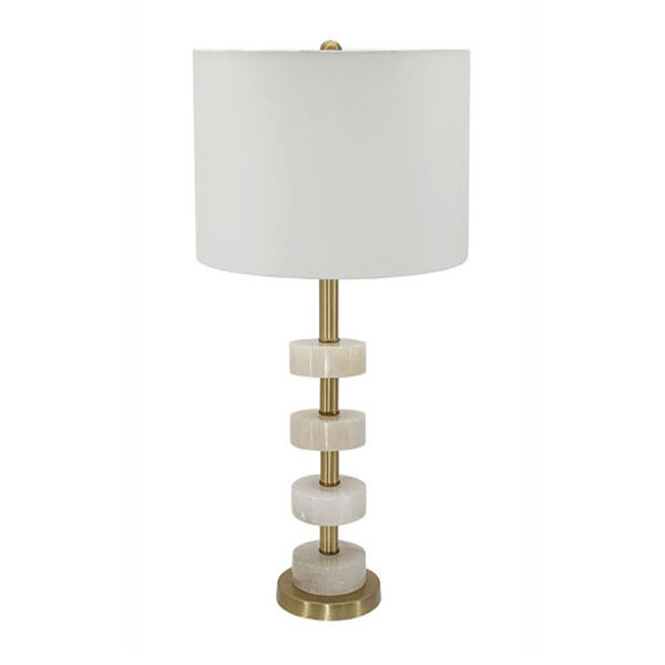 Thelrin Gold White Alabaster Gold Table Lamp, image 1