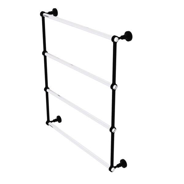 Pacific Grove Matte Black 4 Tier 30-Inch Ladder Towel Bar with Dotted Accent, image 1