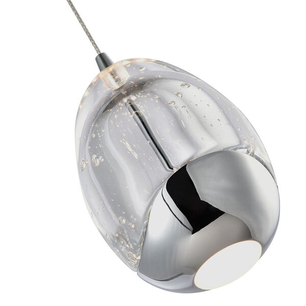 Venezia Black and Polished Chrome Integrated LED Pendant with Clear Glass, image 5