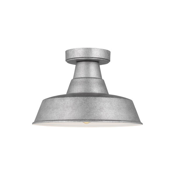 Barn Weathered Pewter 12-Inch One-Light Outdoor Semi-Flush Mount, image 2