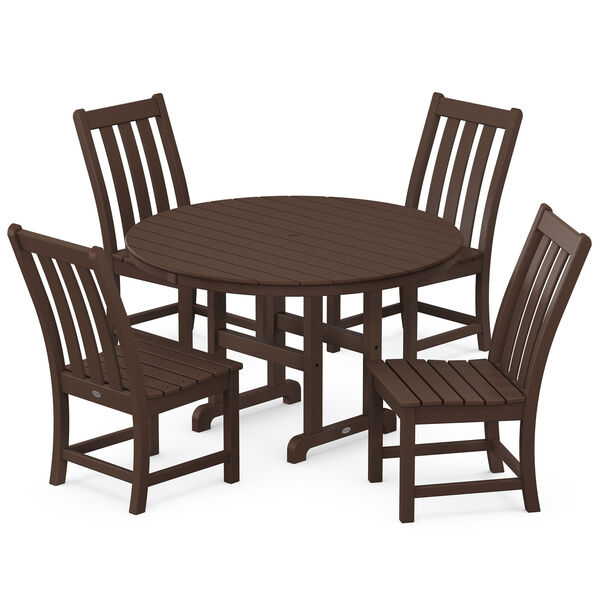 Vineyard Mahogany Round Side Chair Dining Set, 5-Piece, image 1