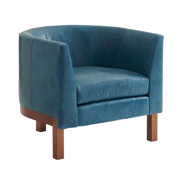 Palm Desert Blue and Brown Sonata Leather Chair, image 1