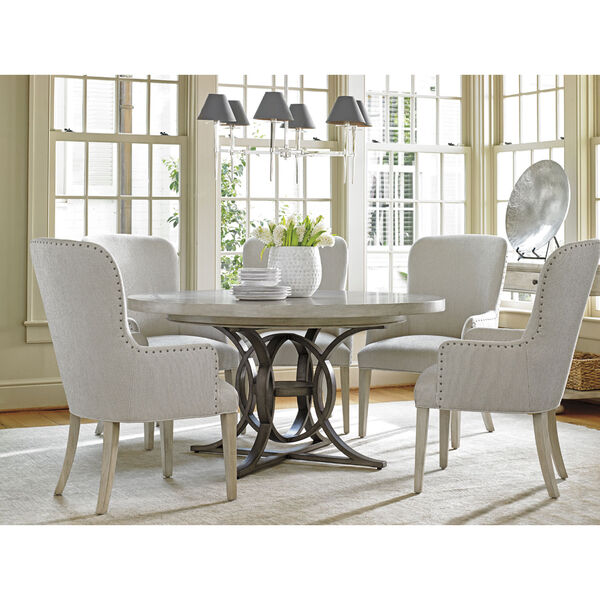 Oyster Bay White Calerton Round Dining Table, image 4