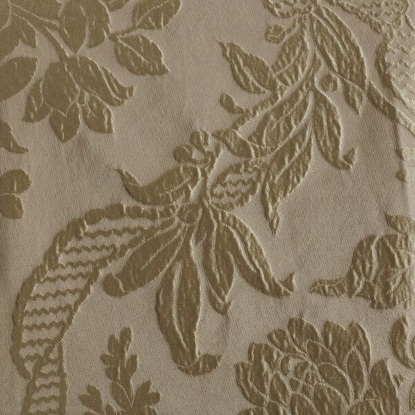 Magdelena Beige and Gold 50 x 96-Inch Faux Silk Jacquard Curtain, image 6